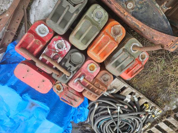 Assorted 5-gallon jerry cans