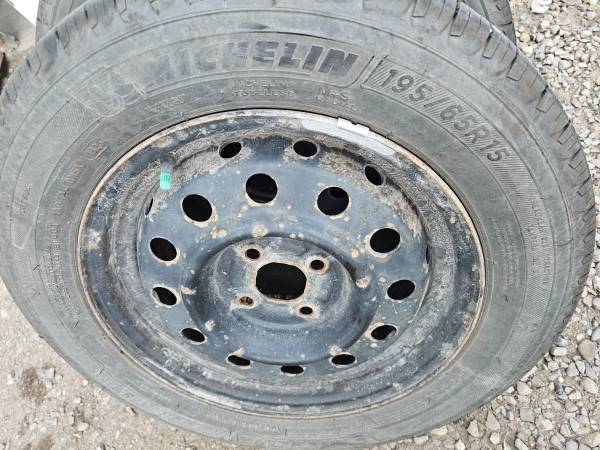 4 195/65r15 M&S tires on 4x100mm steel wheels