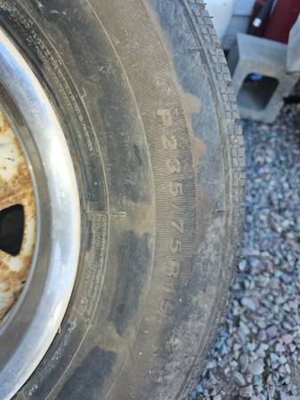 4 - 235/75r15 M&S tires mounted and balanced on steel wheels