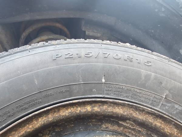 4 - 215/70R15 M&S tires w/wheels (5×114.3 lug pattern)