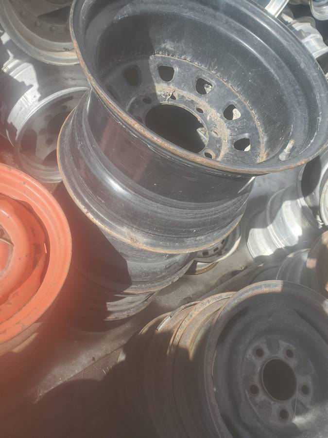 16x10 Deep Dish Black spoke 8 lug steel wheels – Car Freak Classics